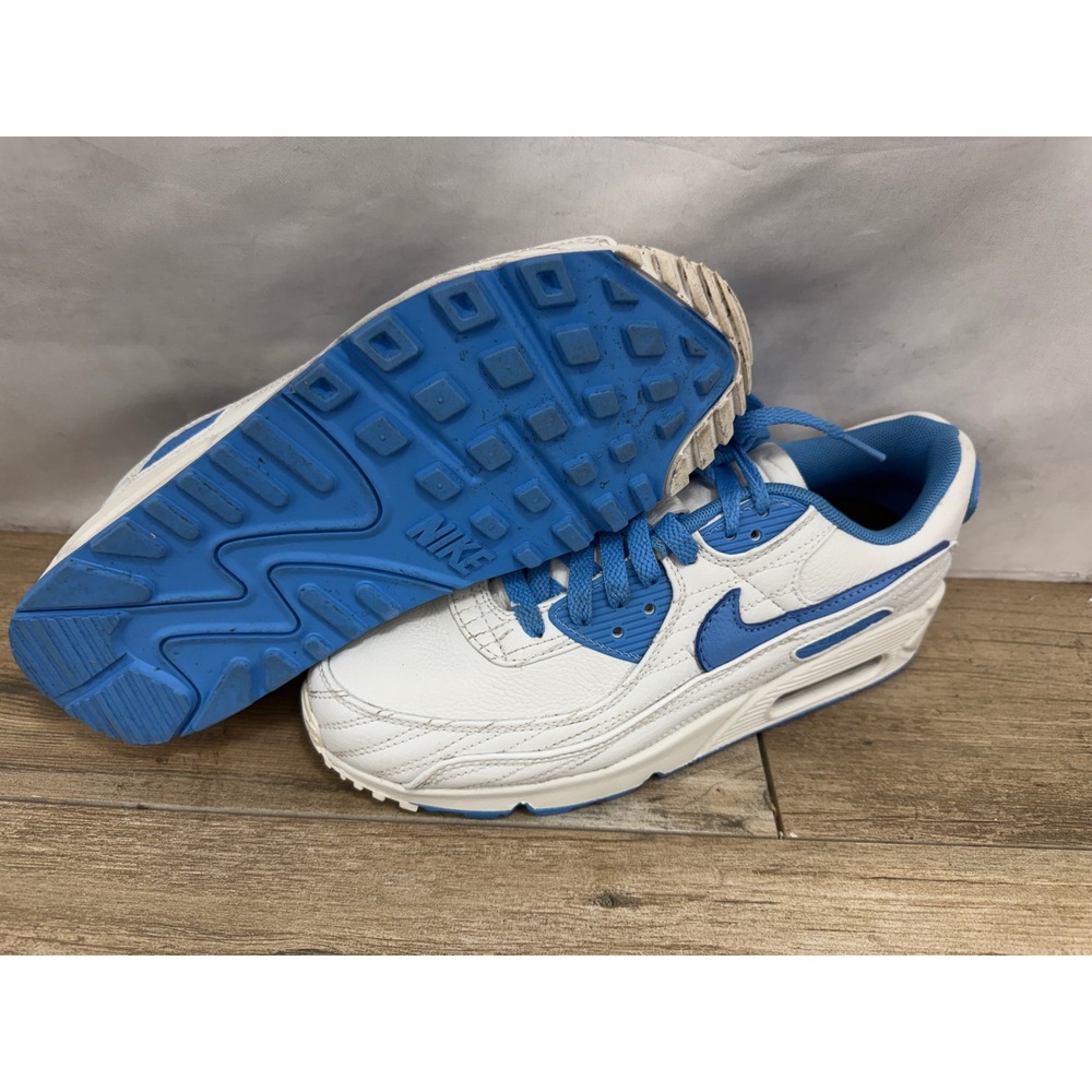 Nike Air Max 90 White Laser Blue‎ Sneakers DJ3175-991 Womens 9 Low Top Shoes - Picture 4 of 9